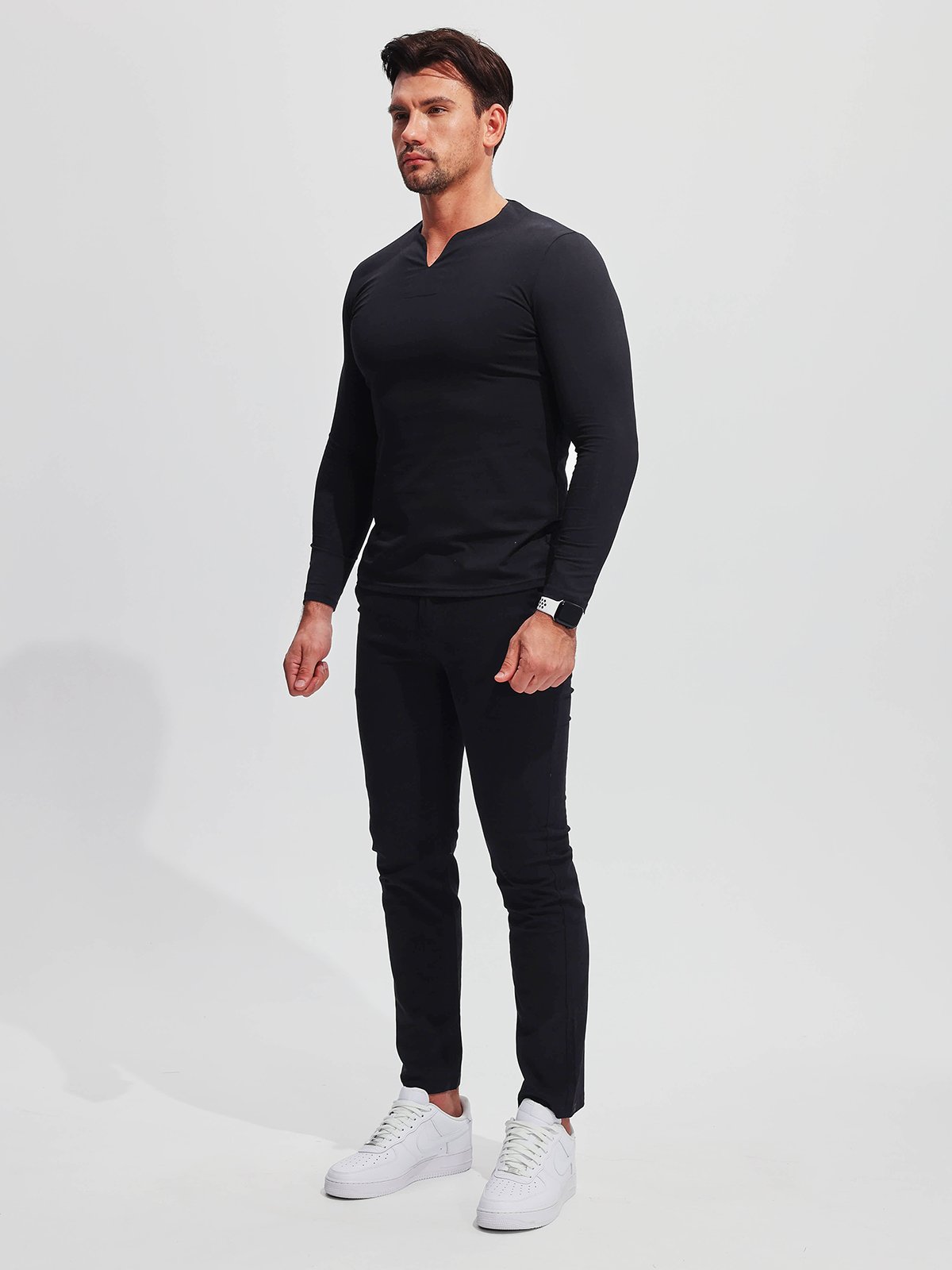 Pantalon Chino Homme Élastique et Léger en Coton Mélangé