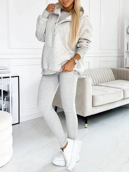 Sweat à Capuche Femme Doux et Élastique avec Pantalon Jogging Confortable