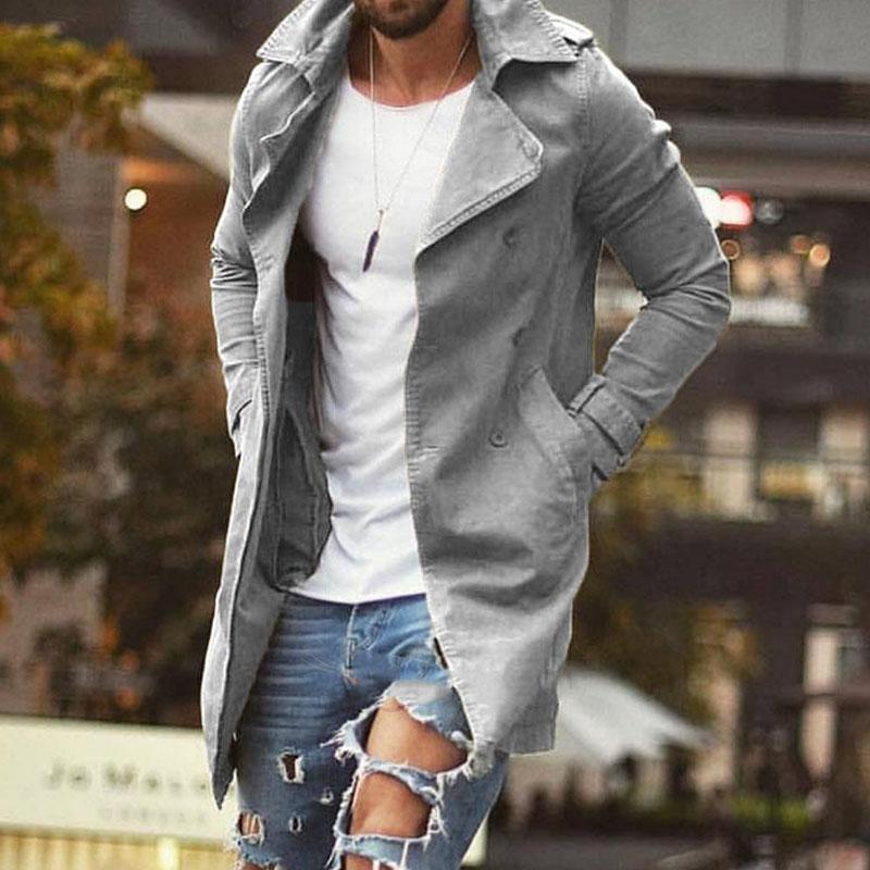Manteau Trench Homme Classique Imperméable Marine