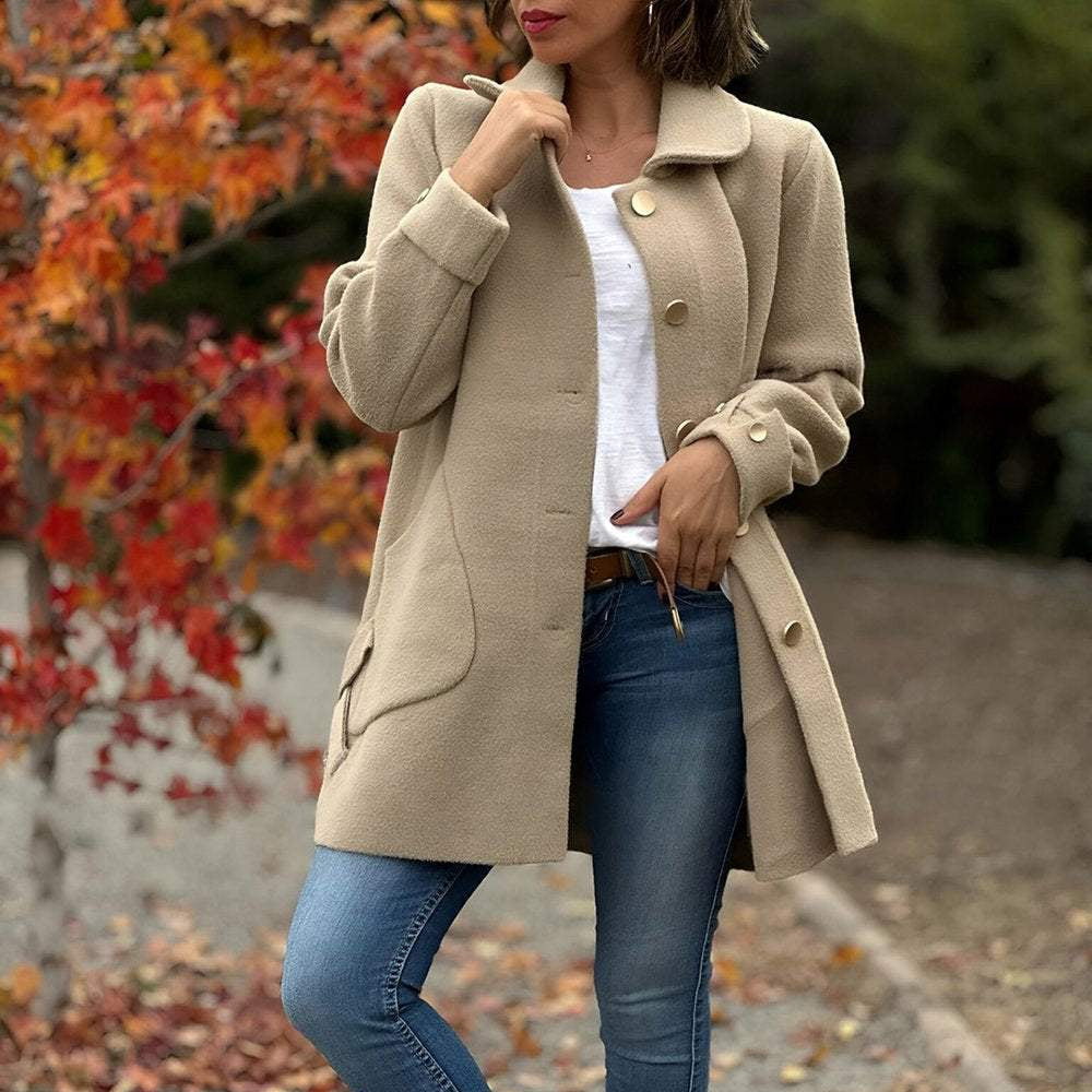 Veste décontractée avec poches et fermeture boutons - PanierRoyale
