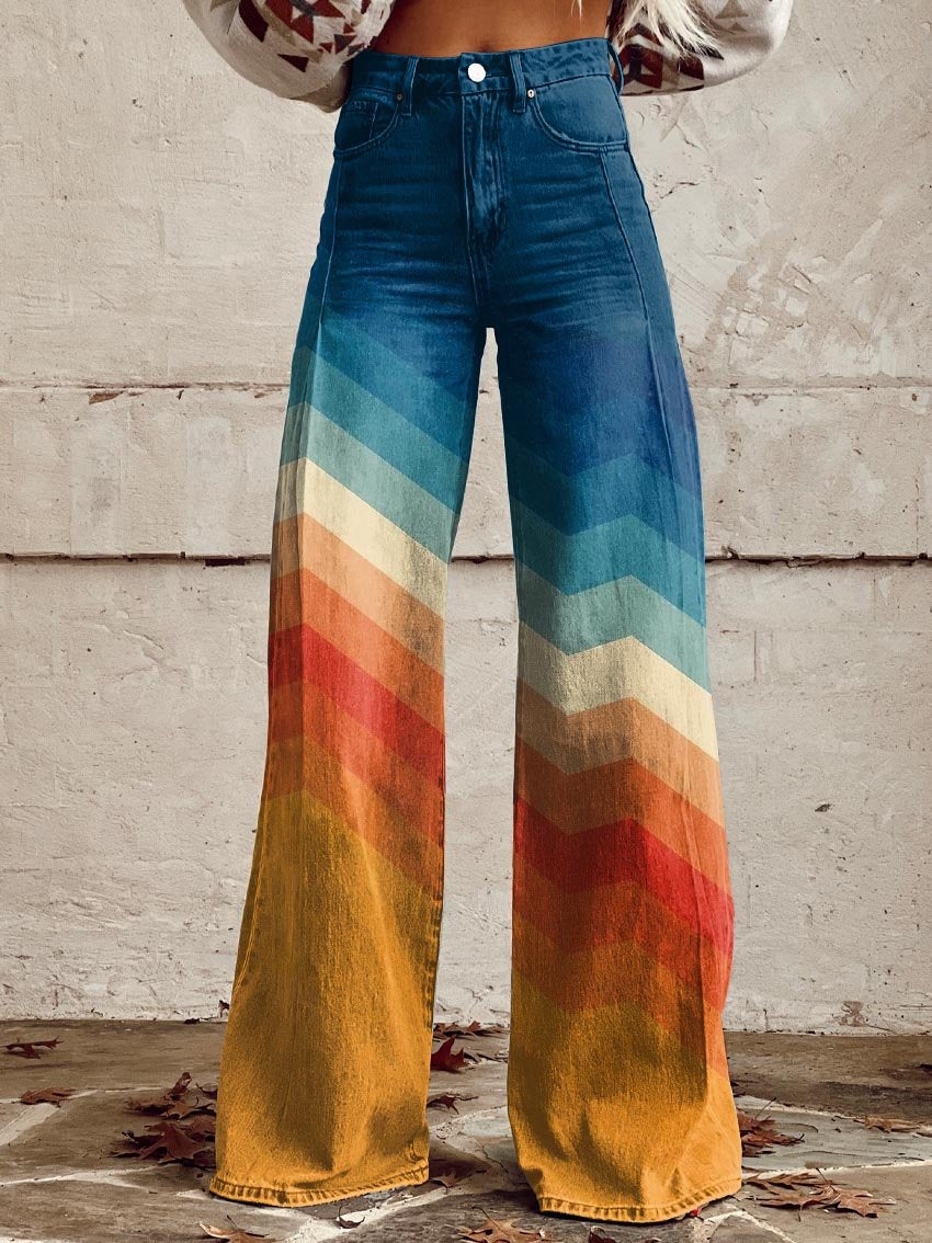 Pantalon Géométrique Chic et Coloré pour Femme - PanierRoyale
