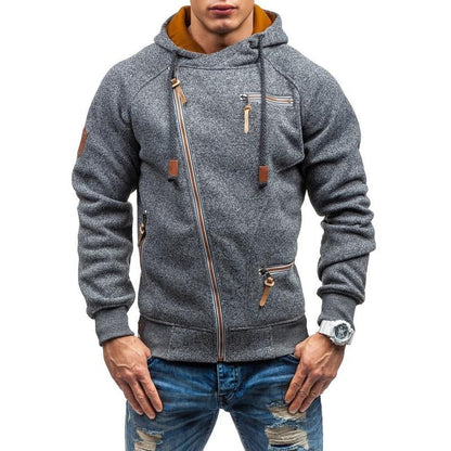 Blouson Homme à Capuche Noir Zippé