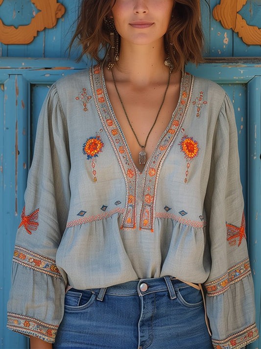 Blouse Bohème Été Brodée pour Femme - BerlinGlamour