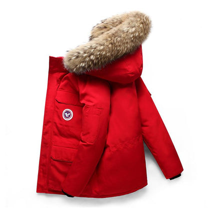 Parka Hiver Épaisse et Chaude avec Capuche Fourrure