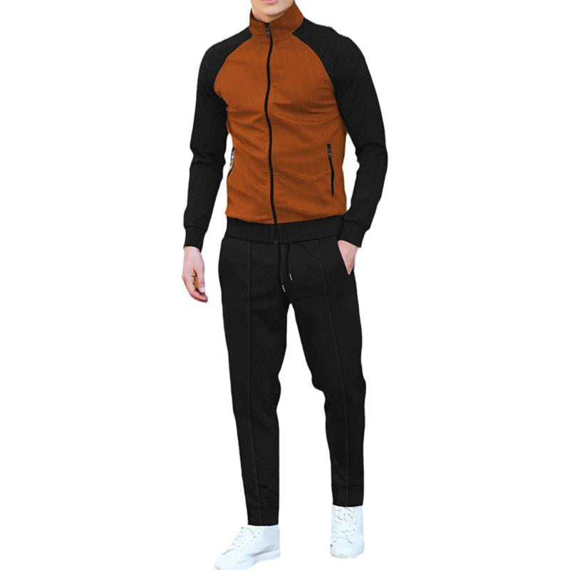 Veste de sport homme décontractée marron noir casual - PanierRoyale