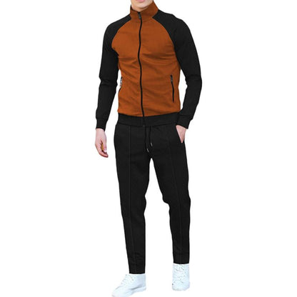 Veste de sport homme décontractée marron noir casual - PanierRoyale