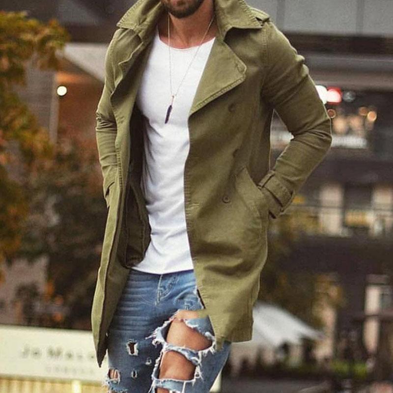 Manteau Trench Homme Classique Imperméable Marine