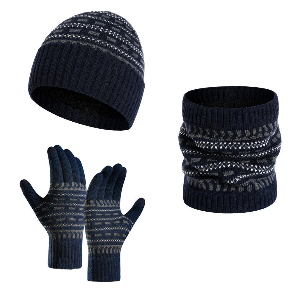 Tenue Hiver Homme Chaude avec Bonnet, Écharpe et Gants Isolants