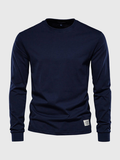 Chemise Homme Coton Manches Longues Col Rond Classique