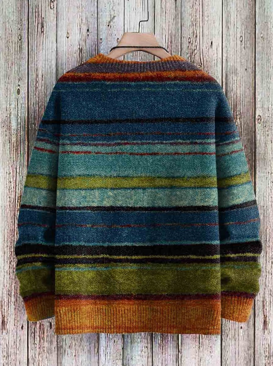 Pull Homme en Laine Mélangée Rayé - PanierRoyale