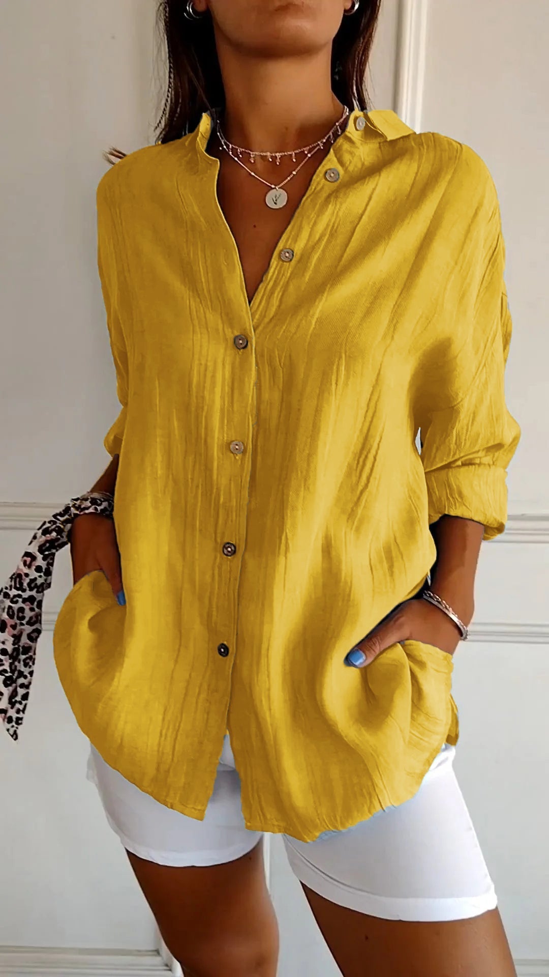 Chemise femme décontractée manches courtes