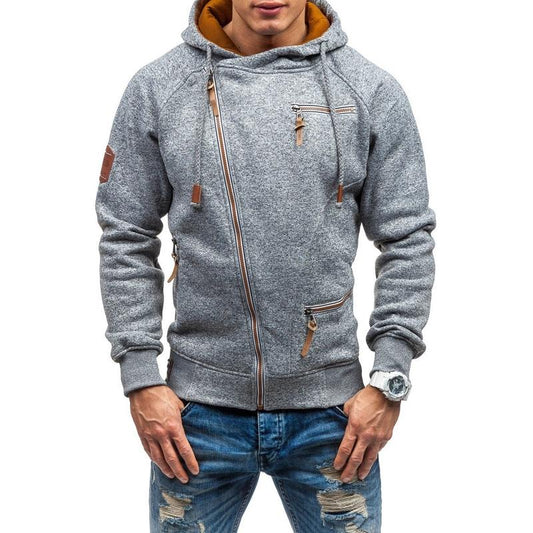 Blouson Homme à Capuche Noir Zippé - PanierRoyale