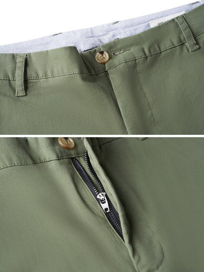 Pantalon Chino Homme Élastique et Léger en Coton Mélangé