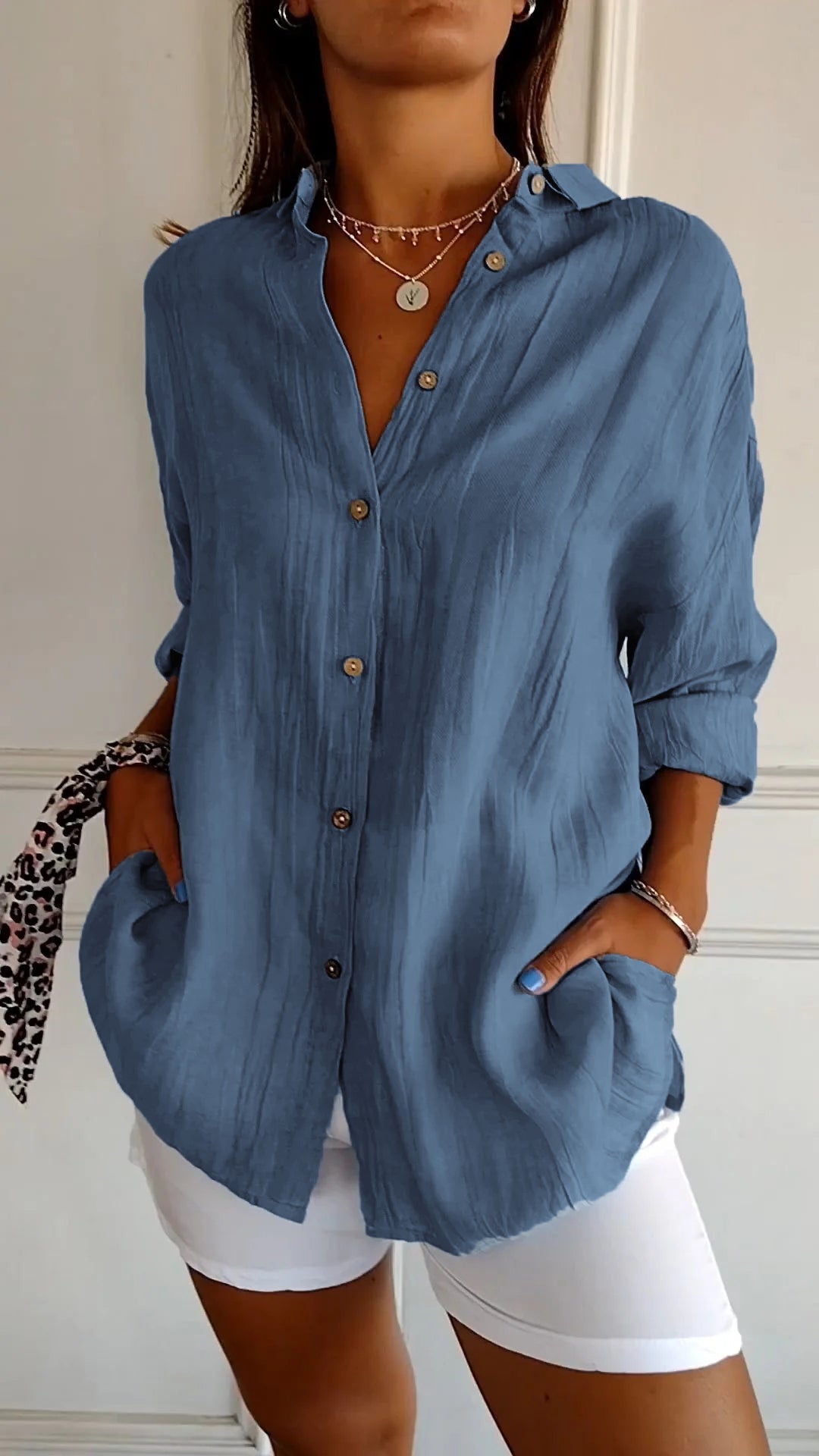 Chemise femme décontractée manches courtes