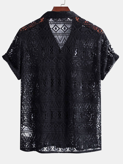 Chemise Homme Transparente à Motifs Ethniques