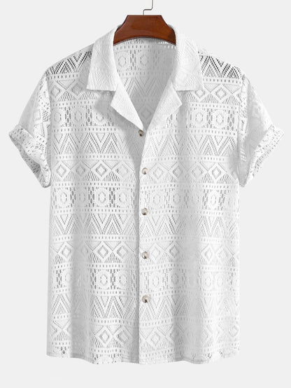 Chemise Homme Transparente à Motifs Ethniques - BerlinGlamour