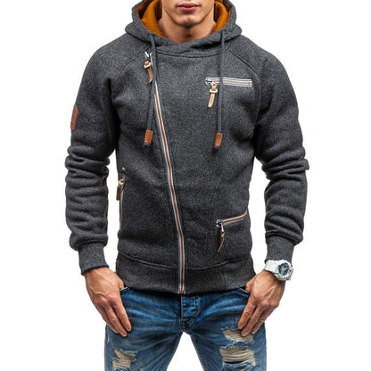 Blouson Homme à Capuche Noir Zippé