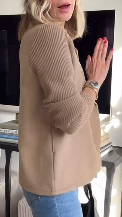Blazer Femme Élégant à Manches Longues et Boutons Devant