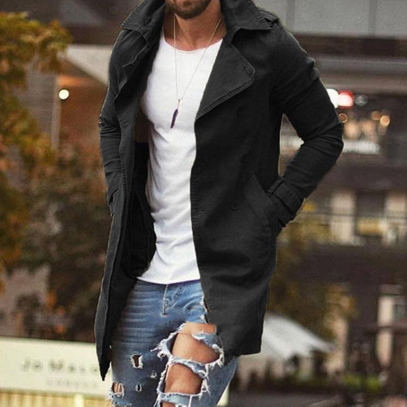 Manteau Trench Homme Classique Imperméable Marine