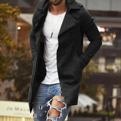 Manteau Trench Homme Classique Imperméable Marine
