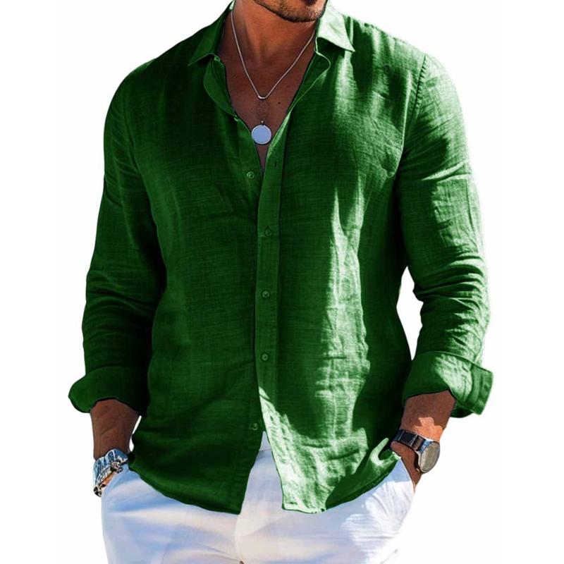 Chemise Homme Décontractée Manches Longues Boutons
