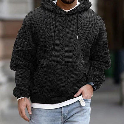 Sweat à capuche homme gris mélange décontracté
