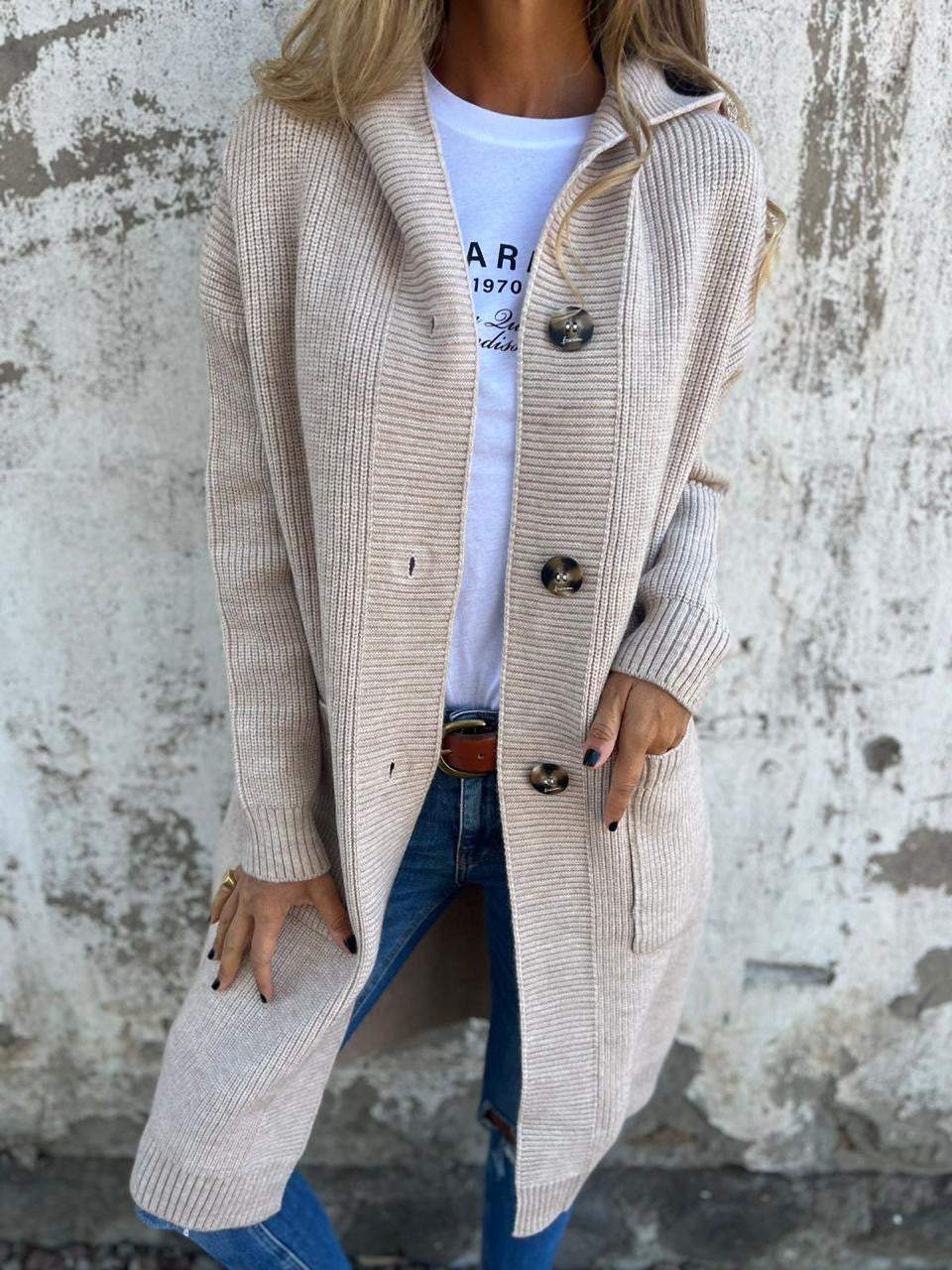 Cardigan long en Maille Douce Coupe Ample
