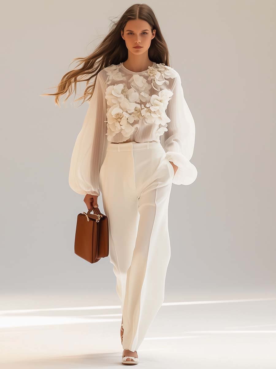 Femme Mousseline Léger Coupe Fluide