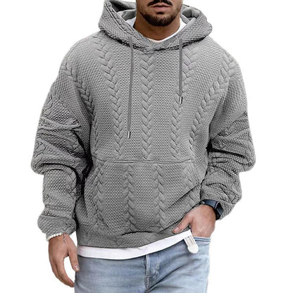 Sweat à capuche homme gris mélange décontracté - PanierRoyale