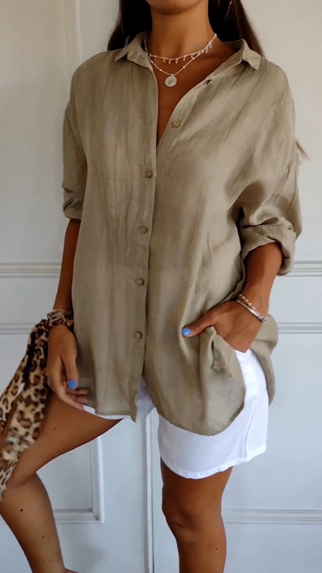 Chemise femme décontractée manches courtes