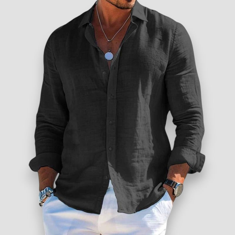 Chemise Homme Coton Polyester Légère Coupe Classique