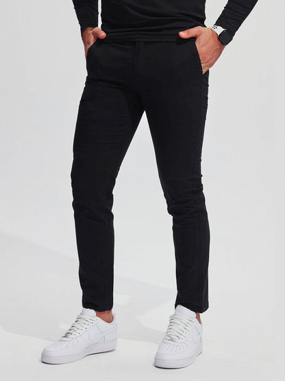 Pantalon Chino Homme Élastique et Léger en Coton Mélangé
