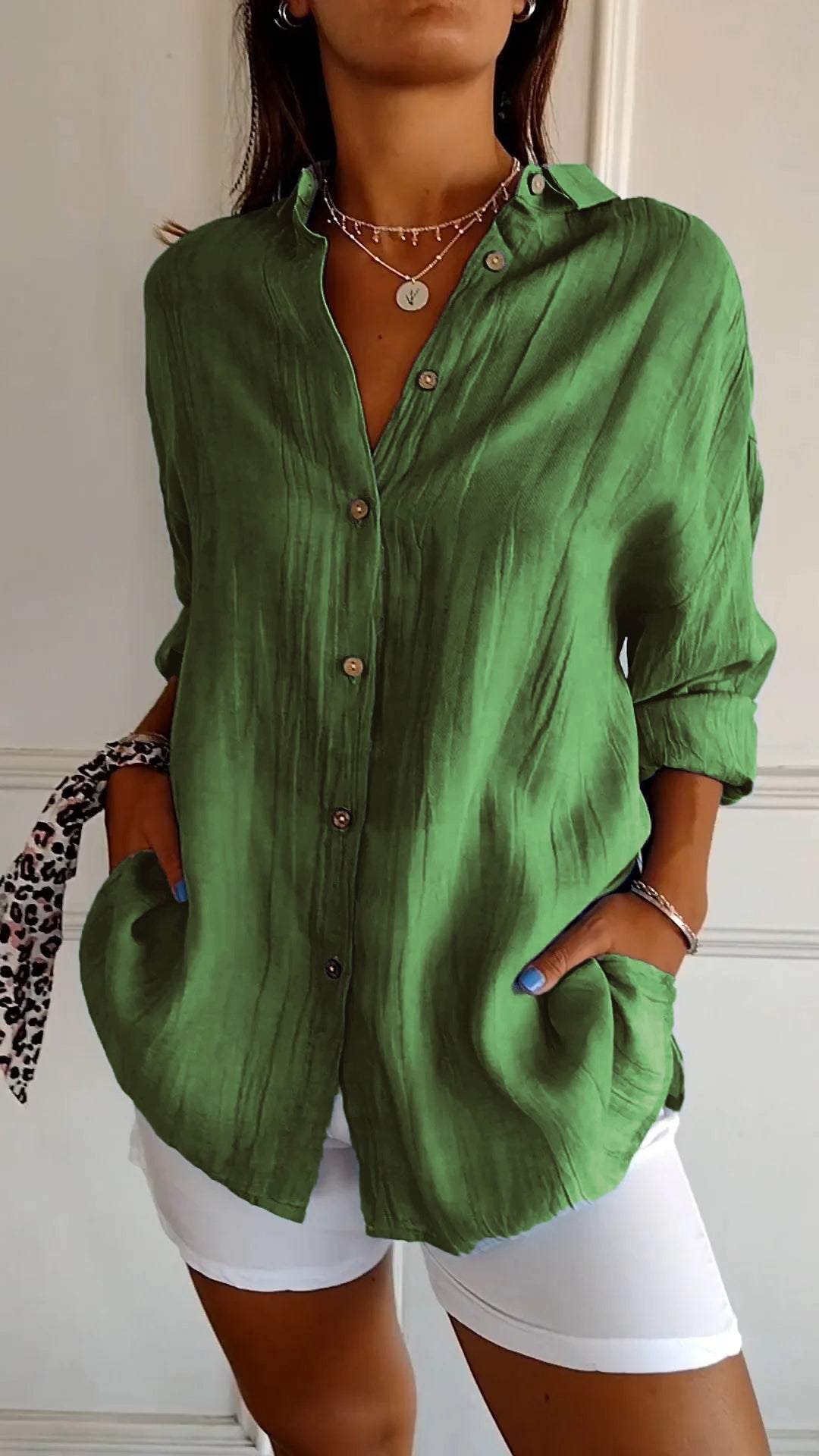 Chemise femme décontractée manches courtes