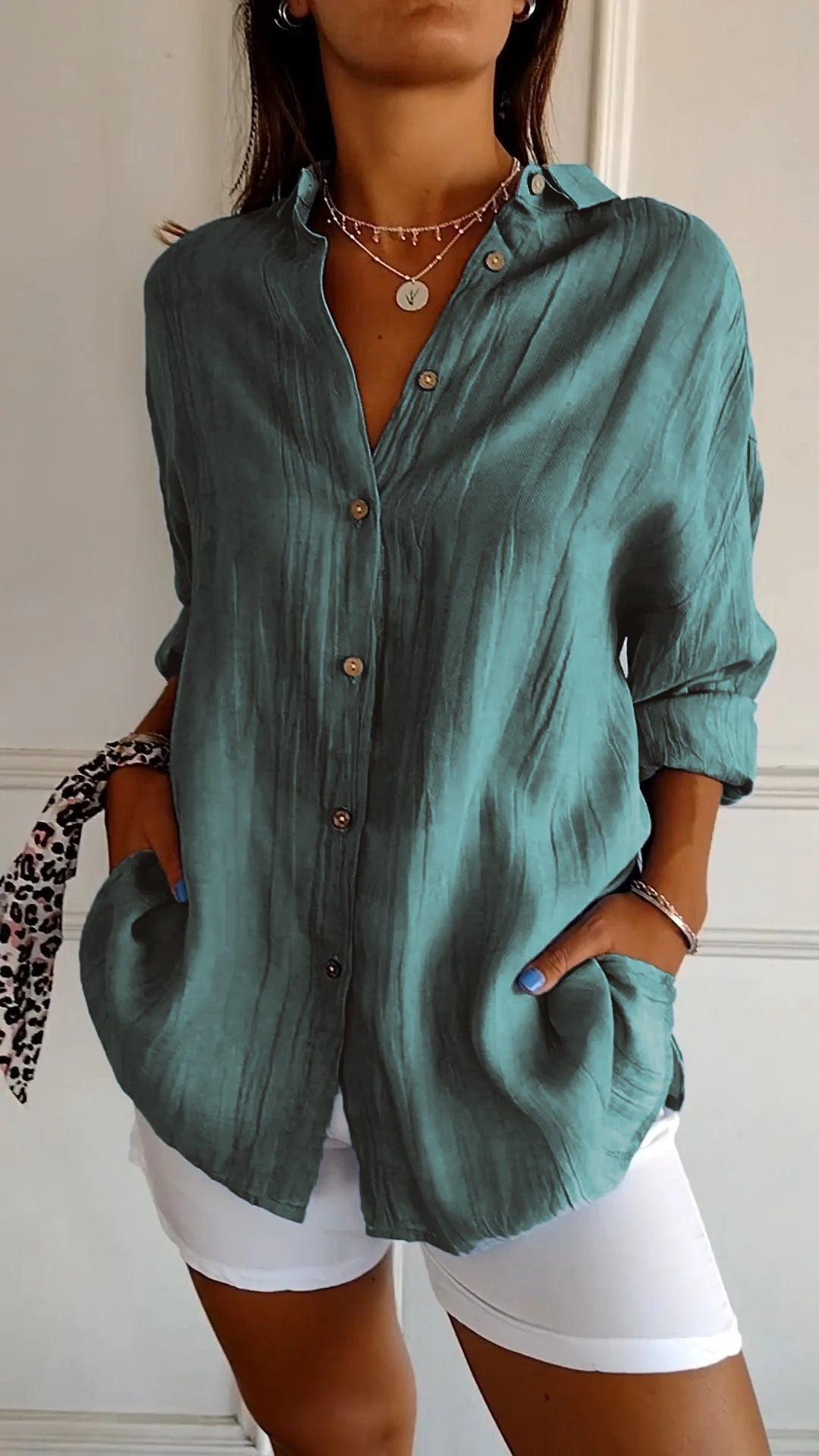 Chemise femme décontractée manches courtes