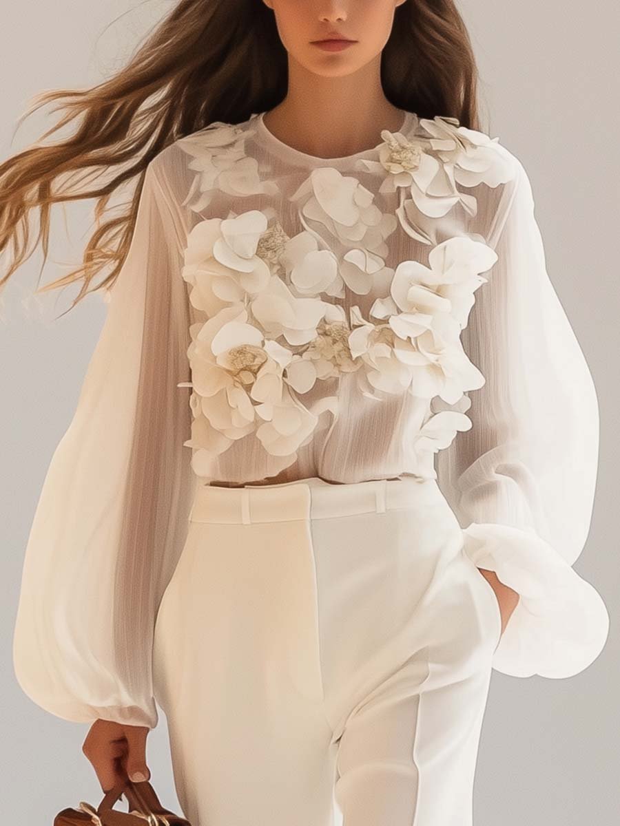 Femme Mousseline Léger Coupe Fluide