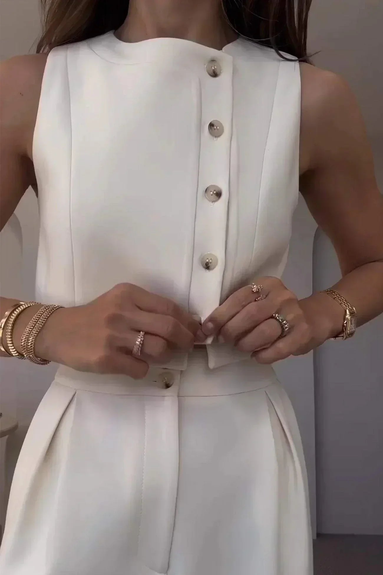 Ensemble Deux Pièces Femme Structuré Coupe Ajustée