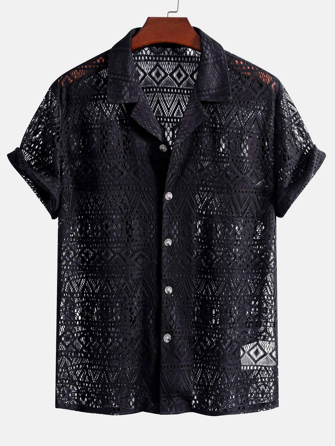 Chemise Homme Transparente à Motifs Ethniques