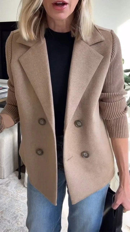 Blazer Femme Élégant à Manches Longues et Boutons Devant