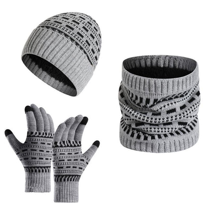 Tenue Hiver Homme Chaude avec Bonnet, Écharpe et Gants Isolants