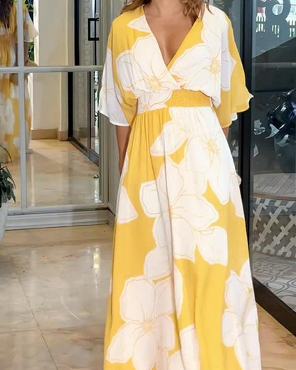 Robe de Soirée Fleurs Élégante pour Femmes - PanierRoyale