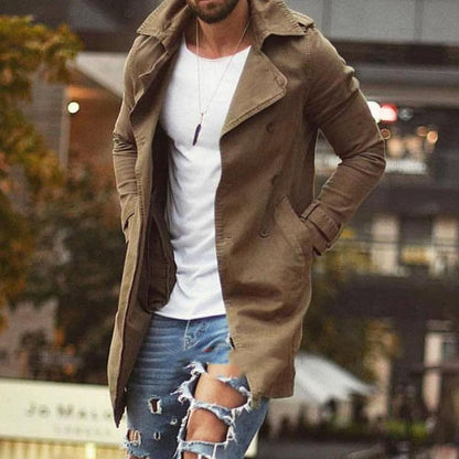Manteau Trench Homme Classique Imperméable Marine