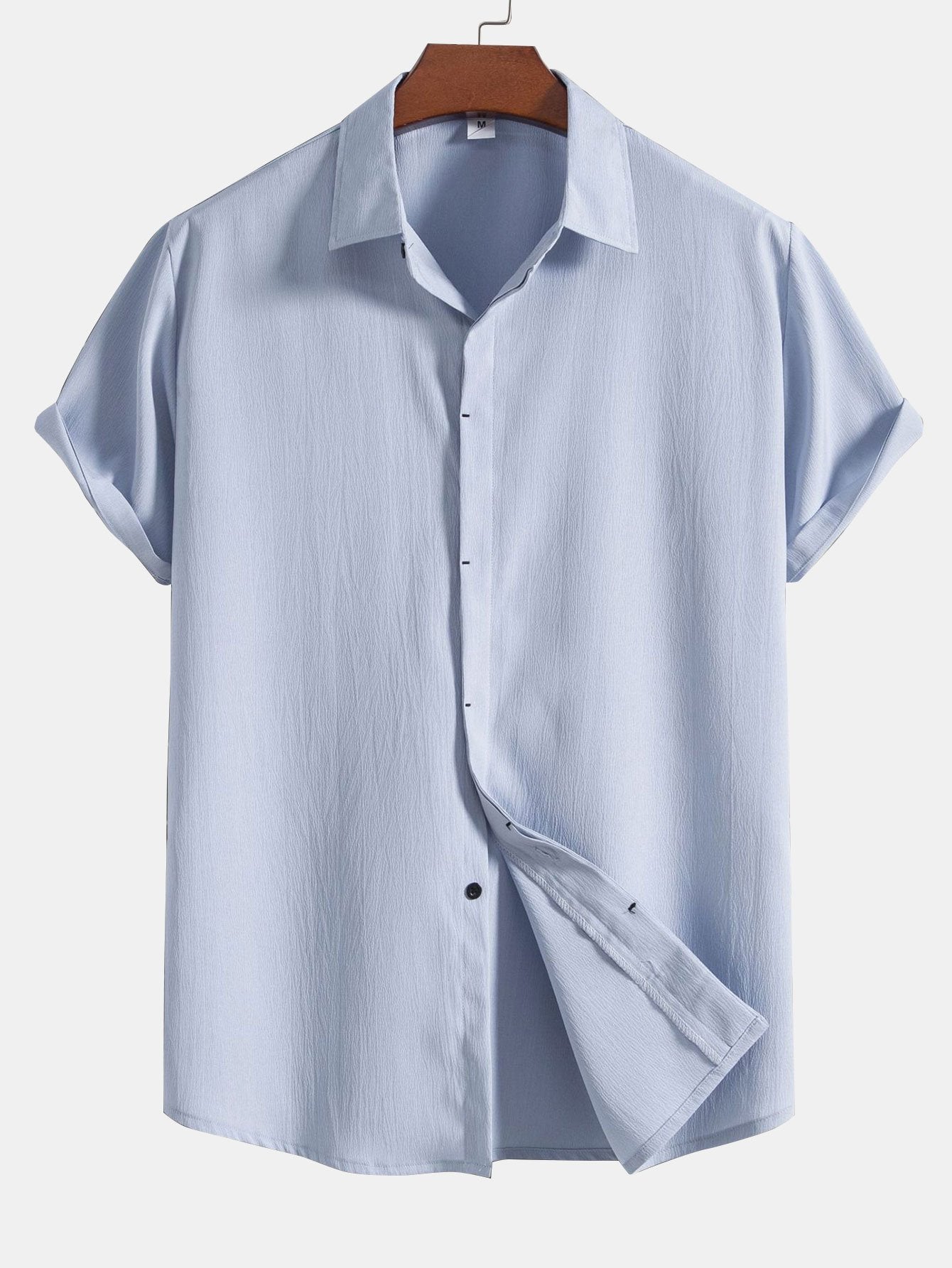 Chemise Homme Élégante à Boutons Cachés en Coton Plissé - PanierRoyale
