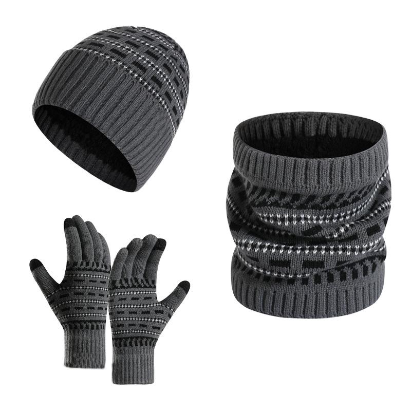 Tenue Hiver Homme Chaude avec Bonnet, Écharpe et Gants Isolants