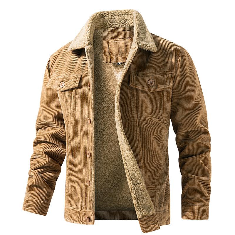 Veste Polaire Homme Noir Épais et Chaud en Velours
