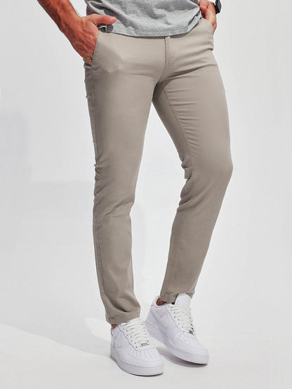 Pantalon Chino Homme Élastique et Léger en Coton Mélangé