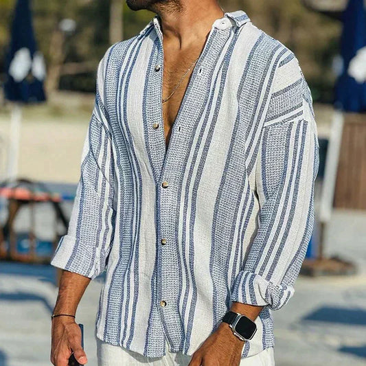 Chemise Homme Rayée Décontractée et Élégante - BerlinGlamour