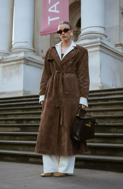 Trenchcoat Cuir Noir Classique