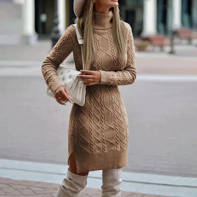 Robe Hiver Femme Chic - Robe Laine Douce et Élégante au Bureau