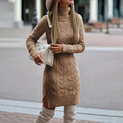 Robe Hiver Femme Chic - Robe Laine Douce et Élégante au Bureau