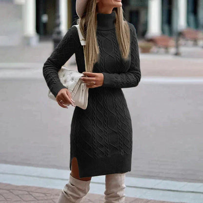 Robe Hiver Femme Chic - Robe Laine Douce et Élégante au Bureau